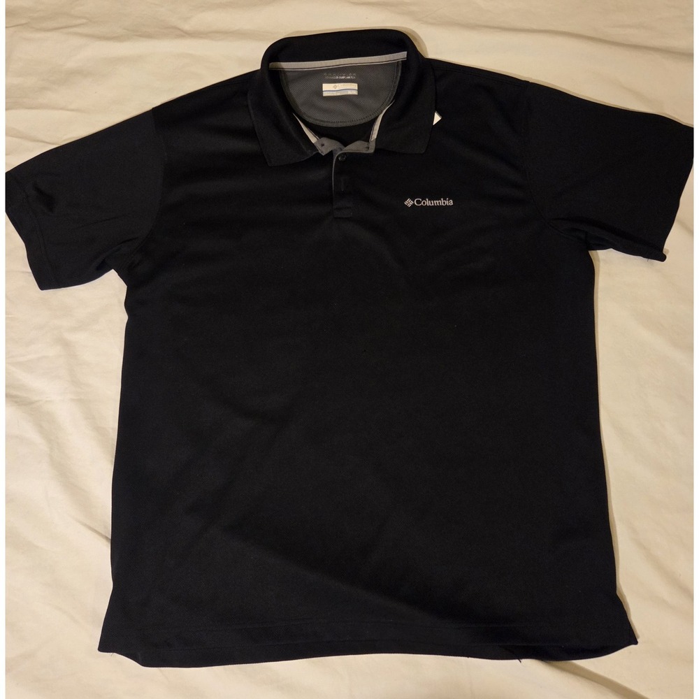 Columbia Omni-Wick Polo Shirt Mens XL Black Performance Golf Moisture Wicking
